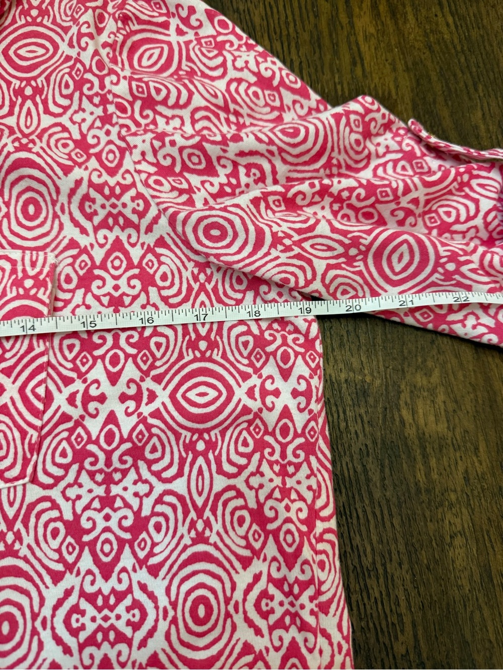 Women’s Pink Patterned Button-Front Blouse - Picture 2 of 5